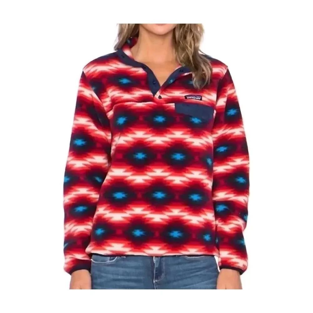 Patagonia Synchilla Womens Wild Desert Aztec Snap T Fleece Pullover sz Small